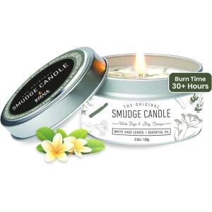 imageSOUL STICKS Smudge Candle for Cleansing House Meditation Chakra Healing Aromatherapy  35 Ounce Smudge Candle for Spiritual Cleansing White Sage ampamp Dragons BloodNag Champa