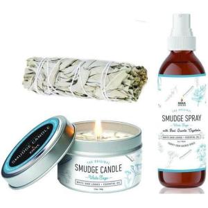 imageSOUL STICKS Smudge Kit 3 Piece Set Bundle  Peppermint 4 Sage Smudge Sticks Smudge Candle Smudge Spray for Cleansing Meditation Healing Aromatherapy White Sage ampamp PeppermintWhite Sage