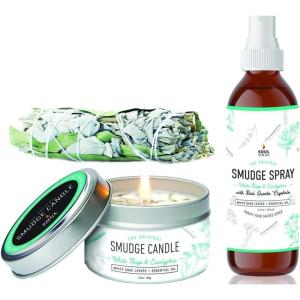 imageSOUL STICKS Smudge Kit 3 Piece Set Bundle  Peppermint 4 Sage Smudge Sticks Smudge Candle Smudge Spray for Cleansing Meditation Healing Aromatherapy White Sage ampamp PeppermintWhite Sage  Eucalyptus