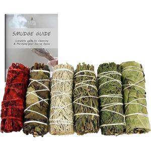 imageSOUL STICKS Smudge Stick Variety Gift Set  Bulk Sage Bundles for Space Cleansing  Smudging Wand Gift Set with Smudge Guide Essential Sage 6 Pack