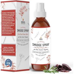 imageSOUL STICKS White Sage ampamp Nag Champa Smudge Spray  35oz Smokeless Cleansing Mist with Quartz Crystals  Spiritual Aromatherapy Spray for Meditation Yoga Home Energy Clearing ampamp RelaxationWhite Sage  Dragons Blood Smudge Spray