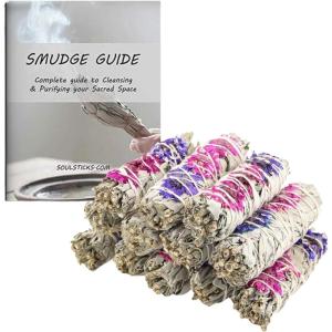 imageSoul Sticks 4 Inch 6 Pack Floral Blissful White Sage Smudge Sticks Bulk with Starter Guide  Smudge Sticks Bulk  Sage for Cleansing House  White Sage for Smudging and Negative Energy  Sage Bundles12 Pack  4 Inch