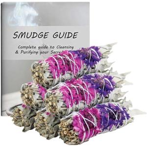 imageSoul Sticks 4 Inch 6 Pack Floral Blissful White Sage Smudge Sticks Bulk with Starter Guide  Smudge Sticks Bulk  Sage for Cleansing House  White Sage for Smudging and Negative Energy  Sage Bundles6 Pack  4 Inch