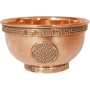 imageSOUL STICKS Copper Smudge Burner Bowls  for Smudging Sage and Incense Burning  Copper Offering Bowl Hand of Fatima  BFlower of Life  B