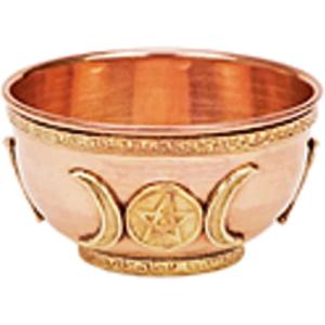 imageSOUL STICKS Copper Smudge Burner Bowls  for Smudging Sage and Incense Burning  Copper Offering Bowl Hand of Fatima  BTriple Moon Pentagram