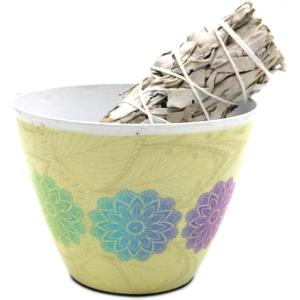 imageSOUL STICKS Metal 4 Smudge Bowl for Palo Santo and Smudge Sticks Tree of Life7 Chakras