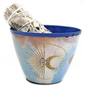 imageSOUL STICKS Metal 4 Smudge Bowl for Palo Santo and Smudge Sticks Tree of LifeCelestial Eye