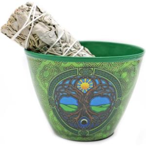 imageSOUL STICKS Metal 4 Smudge Bowl for Palo Santo and Smudge Sticks Tree of LifeTree of Life