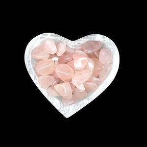 imageSoul Sticks Selenite Bowl in 4 inch Filled with Semi Crystal and Healing Stone Pure Selenite Smudge decorative Bowl Crystal Charging Ethically Sourced in Morocco Rose QuartzHeartRose Quartz