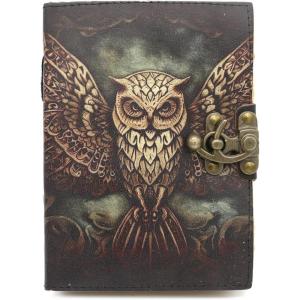 imageSoul Sticks Wise Owl 5 x 7 Handcrafted Leather Journal  200 Blank Pages Vintage DeckleEdge Paper HandStitched Binding  Ideal Notebook for Writing Sketching or Travel