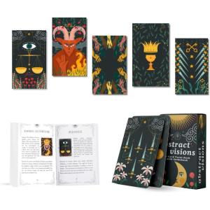 imageSoul Sticks Golden Night Tarot Cards for Beginners 78 Classic Tarot Deck with Meanings on Them Durable Tarot Cards with Guide Book for Beginners BlackAbstract Visions
