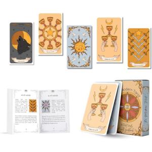 imageSoul Sticks Golden Night Tarot Cards for Beginners 78 Classic Tarot Deck with Meanings on Them Durable Tarot Cards with Guide Book for Beginners BlackModern Tarot
