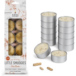 image:imageSoul Sticks 12 Pack Little Smudgies Tealight Candles Smudge Candle for Cleansing House Meditation Chakra Healing  Made with Crystals and Herbs White Sage amp CedarPalo Santo
